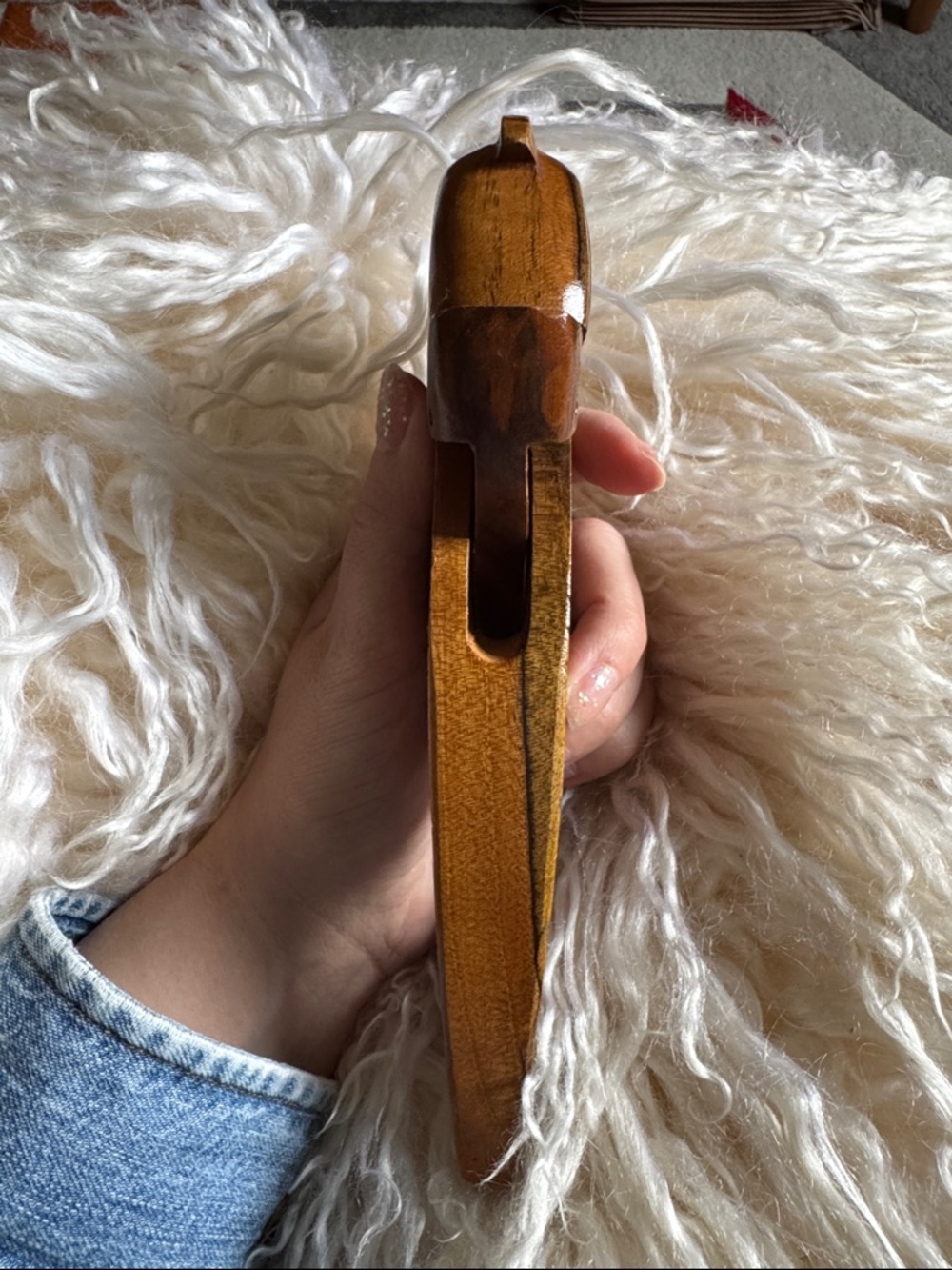 Hand-Carved Wooden Nutcracker - Natural Brown - Picture 6 of 8